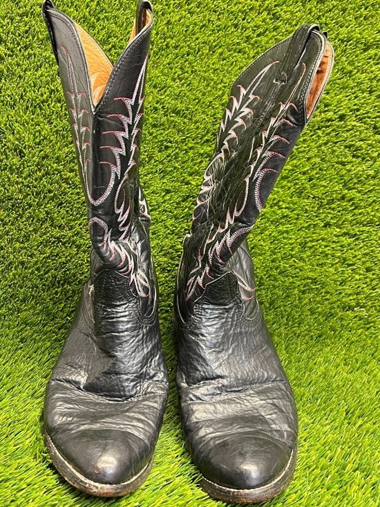 Nocona Mens Size 11 Black Classic Outdoor Leather Western Cowboy Pull On Boots main image 10